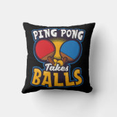 ピンポンがボールを取るデザイン卓球 クッション (裏面)