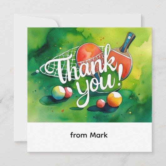 ピンポンの水色 サンキューカード (正面)