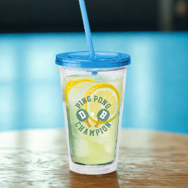 ピンポンチャンピオンアクリルパーソナライズされたタンブラー アクリルタンブラー