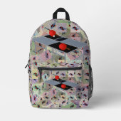 ピンポンテーブルとこうもりパターン、バックパック プリントバックパック (正面)