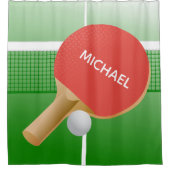 ピンポンテーブルテニスデザインシャワーカーテン シャワーカーテン (正面)