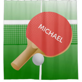 ピンポンテーブルテニスデザインシャワーカーテン シャワーカーテン