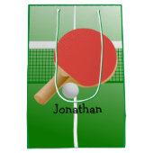 ピンポンテーブルテニスデザイン ミディアムペーパーバッグ (裏面)