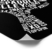 ピンポンテーブルテニスバックハンドバックスピンブロック ポスター (角)