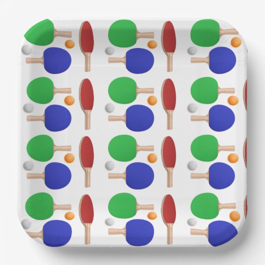 ピンポンテーブルテニスバースデーパーティー ペーパープレート (正面)