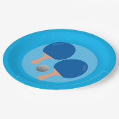 ピンポンテーブルテニスパーティーブルー ペーパープレート (アングル)