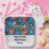 ピンポンテーブルテニス誕生日カード ペーパープレート (パーティー)