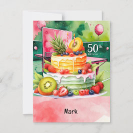 ピンポンテーブルテニス誕生日カード ポストカード