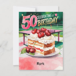 ピンポンテーブルテニス誕生日カード ポストカード