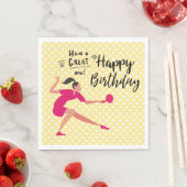 ピンポンテーブルテニス誕生日ガールフォーパーティー スタンダードランチョンナプキン (インサイチュ)