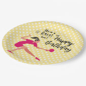 ピンポンテーブルテニス誕生日ガールフォーパーティー ペーパープレート (アングル)
