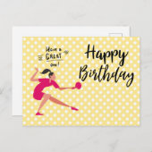 ピンポンテーブルテニス誕生日ガール ポストカード (正面/裏面)
