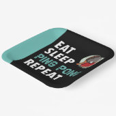  ピンポンテーブルテニス食べスリープリピート黒   ペーパープレート (傾斜あり)