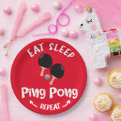 ピンポンテーブルテニス食べスリープ ペーパープレート (パーティー)