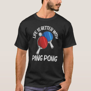 ピンポンデザイン男性へメンズテーブルテニスプレー Tシャツ