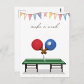 ピンポンハッピーバースデー卓球選手ポスト ポストカード (正面/裏面)