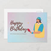 ピンポンハッピーバースデー卓球選手 ポストカード (正面/裏面)