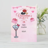 ピンポンバレンタインのハート日付パーティーを保存 招待状 (スタンド正面)