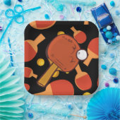 ピンポン卓球の誕生日パーティー ペーパープレート (パーティー)