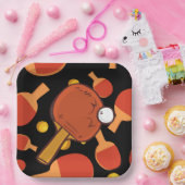 ピンポン卓球の誕生日パーティー ペーパープレート (パーティー)