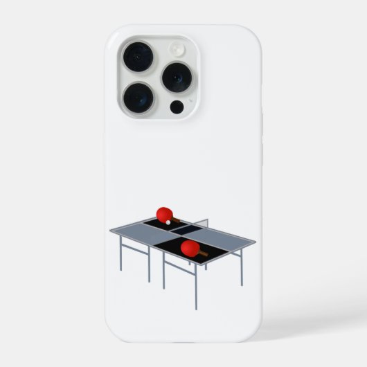 ピンポン台＋ラケット＋ボール iPhoneケース (裏面)