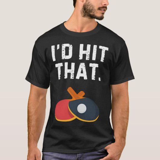 ピンポン好きのための面白Tシャツ ピンポン卓球 Tシャツ (正面)