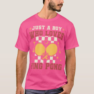 ピンポン好き子供たち男の子タブ大好きな男の子だけ Tシャツ