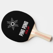 ピンポン忍者モダン赤と白文字 卓球ラケット (横)