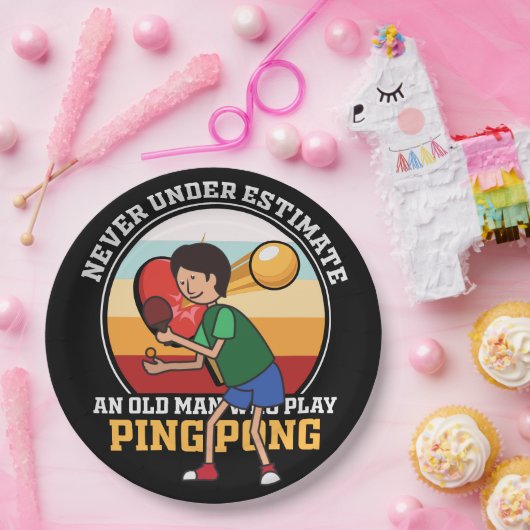 ピンポン決して見積もりの下に老人ピンポン ペーパープレート (パーティー)