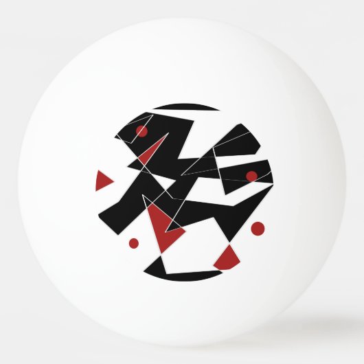 ピンポン球を打つ赤い玉を見つける 卓球ボール (正面)