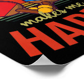 ピンポン私は幸せなデザイン卓球 ポスター (角)