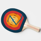 ピンポン編集可能パーソナライズされたな名前イニシャルかわいい 卓球ラケット (横)