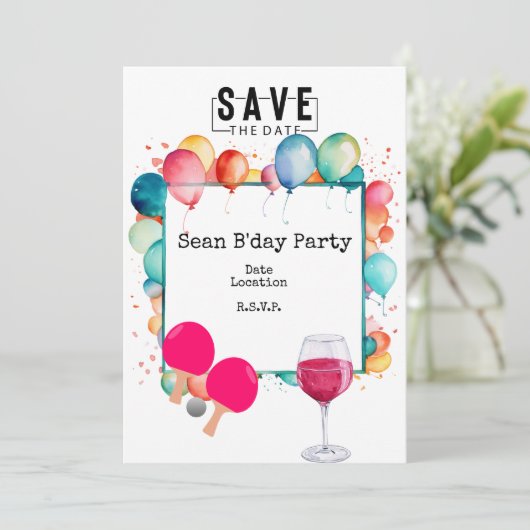 ピンポン誕生日パーティー救日付 招待状 (スタンド正面)