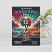 ピンポン誕生日招待状 招待状 (スタンド正面)