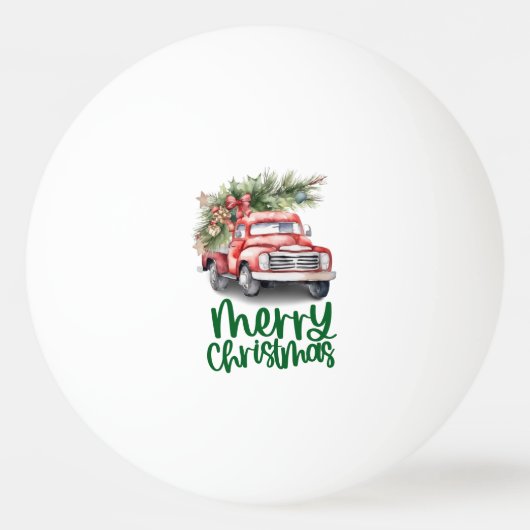 ピンポン選手のためのクリスマスツリー付きレッドトラック 卓球ボール (正面)
