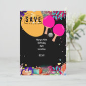 ピンポン40歳の誕生日を保存 招待状 (スタンド正面)