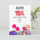 ピンポン40歳の誕生日パーティー救日 招待状 (スタンド正面)