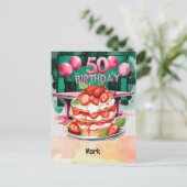 ピンポン50誕生日とケーキ ポストカード (スタンド正面)