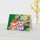 ピンポン50誕生日 カード (黄色い花)