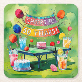 ピンポン50誕生日 スクエアペーパーコースター