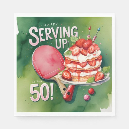 ピンポン50誕生日、 スタンダードランチョンナプキン (正面)