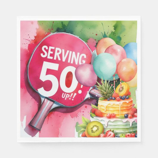 ピンポン50誕生日、 スタンダードランチョンナプキン (正面)