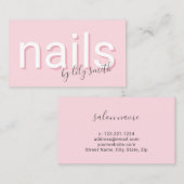 ピンミニマルクタイポグラフィ爪、 ネイル 名刺 (正面/裏面)