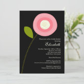 ピンモダンクはっきりした開花ブライダルシャワー招待状 招待状 (スタンド正面)