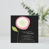 ピンモダンクはっきりした開花ブライダルシャワー招待状 招待状 (スタンド正面)