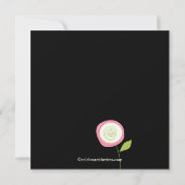 ピンモダンクはっきりした開花ブライダルシャワー招待状 招待状 (裏面)