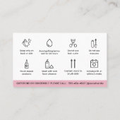 ピンモダンクまつげエクステンションLash AfterCare 名刺 (裏面)