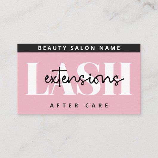 ピンモダンクまつげエクステンションLash AfterCare 名刺 (正面)
