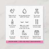 ピンモダンクまつげエクステンションLash Lift AfterCare スクエア名刺 (裏面)