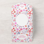 ピンモダンクフラワーガーデンボホ結婚ズ オールインワン招待状 (外側)